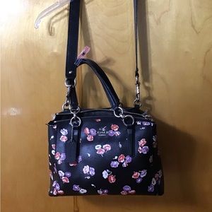 COACH Christie black floral Purse EUC